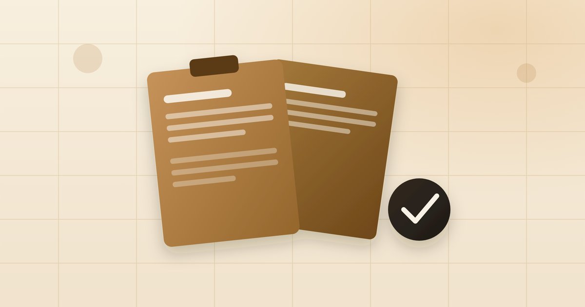 Illustration of two overlapping construction contracts with a checkmark badge, representing CIS compliance