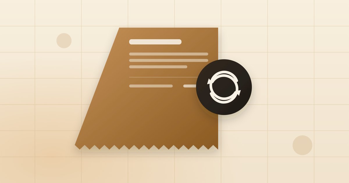 Illustration of a construction invoice with a reverse-arrows icon, representing the VAT domestic reverse charge
